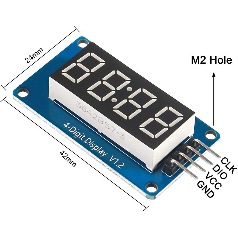 DUBEUYEW Display Module TM1637 0.36'' 4-Digit 7 Segment 4 Bits