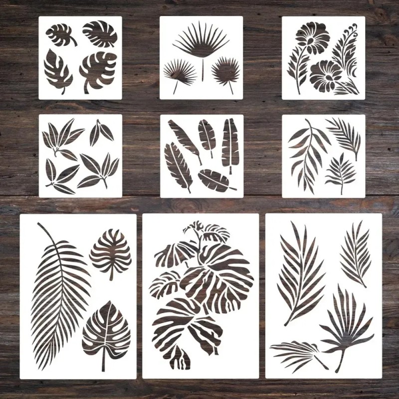 Para Plantillas Para Pintar Hojas De Flores, Reutilizables,