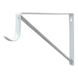 Stone Harbor Hardware Heavy-Duty Shelf and Pole Bracket, Powder Coated, 3" Drop, White