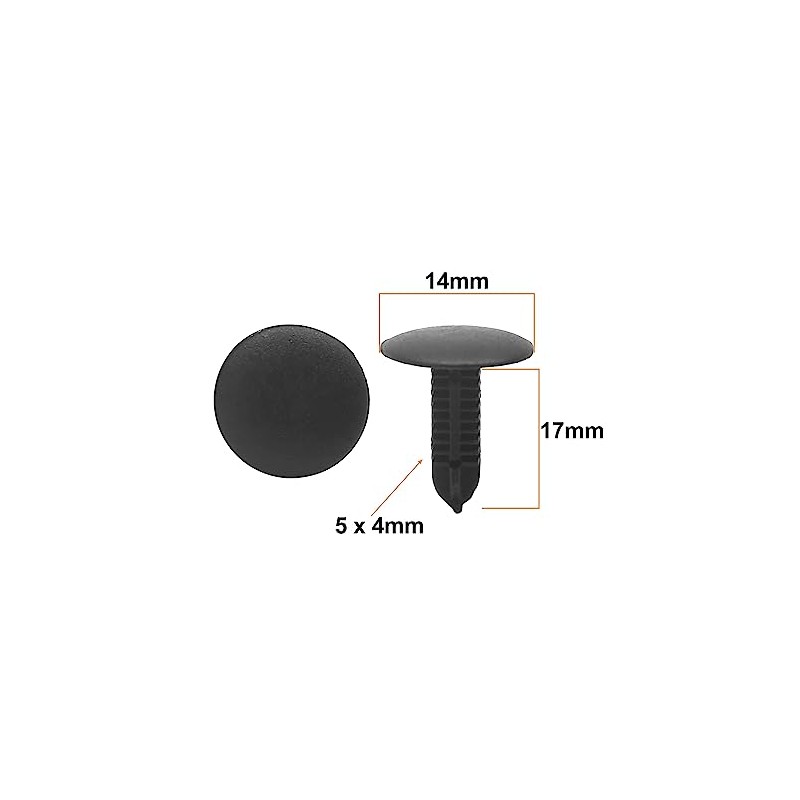 100pcs Universal 5x4mm Hole Dia Plastic Rivet Push Pin Trim