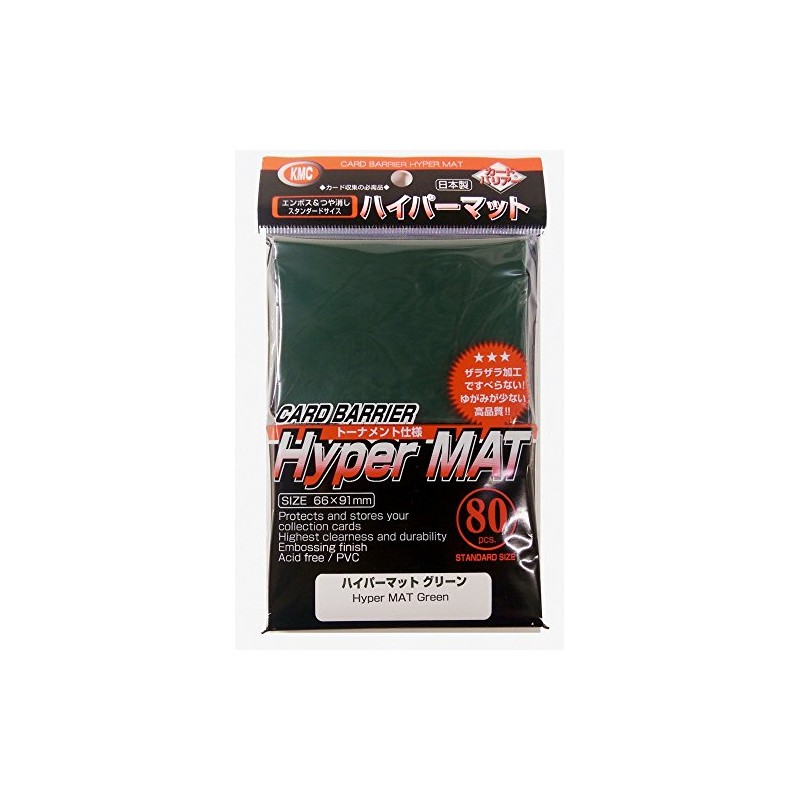 KMC Standard Sleeves - Hyper Mat Green (80 Sleeves)