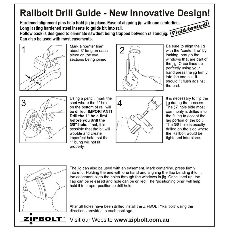 Zipbolt 40.260 Railbolt Drill Guide — Railbolt Installation Jig for