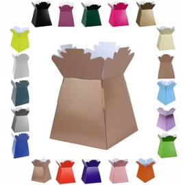 Glossy Vibrant Bouquet, Flower Box/Vase - Transportation Display, Presentation Boxes (2, Rose Gold)