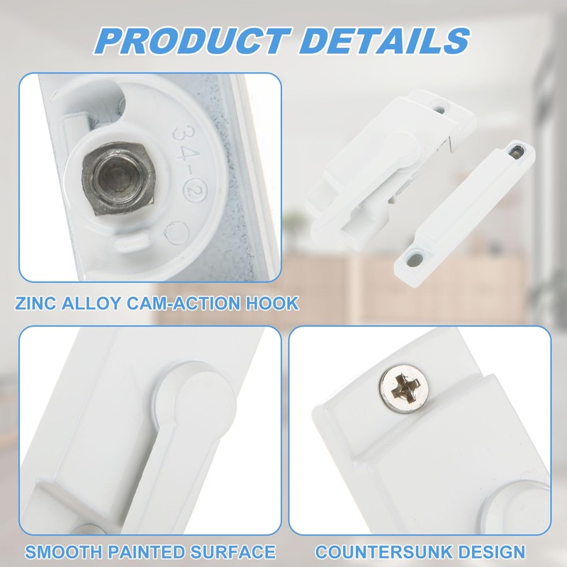 WOPPLXY 6 Pack Window Sash Locks, Sliding Window Sash Locks