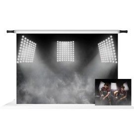 Kate Black Stage Lights Professional Photo Backdrop Sports Smoke Background for Photography, 7X5ft