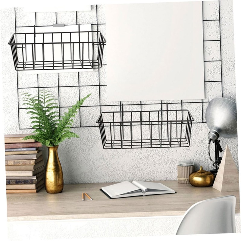 Zerodeko 2Pcs Wall Mount Hanging Wire Baskets for Kitchen Bathroom