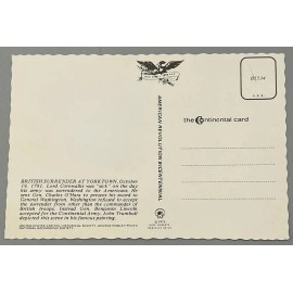 American Revolution Bicentennial British Surrender Vintage Collector Postcard