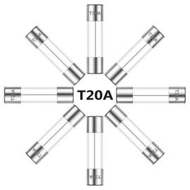 ALLECIN 6x30MM 20A 250V Slow Blow Glass Fuses 20 Amp 250 Volt 0.24 x 1.18 Inch Slow-Acting Time-delay Fuse T20AL250V Tube Fusibile (Pack of 20Pcs)