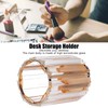 Cosmetic Brush Holder Transparent Glass Round Decorative Desktop Pen Storage