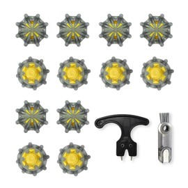 12 teiliges Golf Spike Set, Ersatz Golfschuh Spikes mit 1 Reinigungsbürste und Ersatz Spike Werkzeug