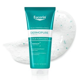 Eucerin DermoPure Clinical Scrub Purificante 100 ml, Scrub viso e corpo anti-imperfezioni e punti neri con Acido Salicilico e Dermoacidi AHA + PHA, Esfoliante pelle grassa e a tendenza acneica