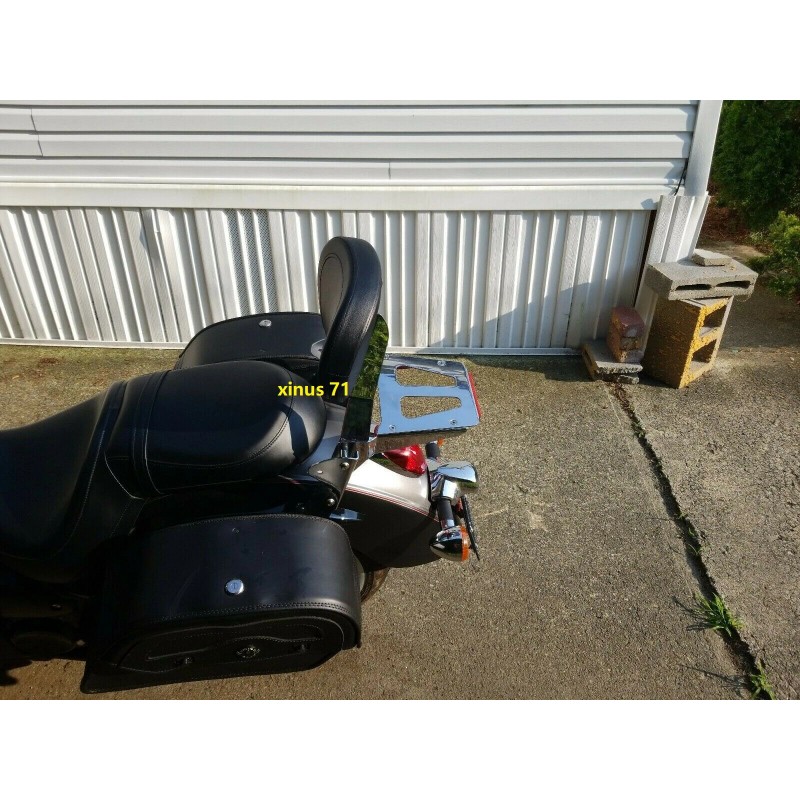 JMei Sissy Bar Backrest with Luggage Rack For Kawasaki Vulcan