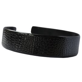 Parcelona French Croco Celluloid Black Wide Hair Headband Head Band for Girls