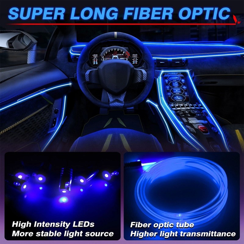 MICTUNING Interior Car LED Strip Lights, RGB 6-in-1 Neon Atmosphere