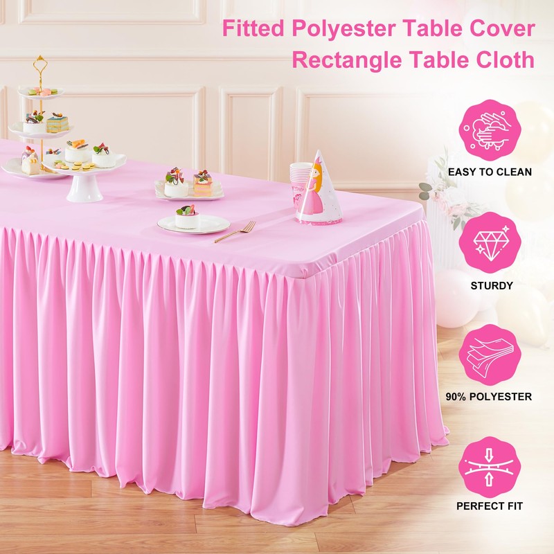 Wish Care 4 Pack Pink Rectangle Table Clothes for 6