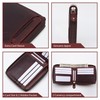 FOXHACKLE Men’s Zipper Leather Wallet with Detachable Card Case |