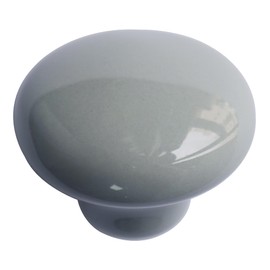 Perphin Ceramic Drawer Knobs, 12 Pack Grey Porcelain Cabinet Handles for Home Decor, Round Ceramic Dresser Pulls for Kids Room, Cupboard, Nightstand with 3 Sized Screws