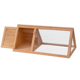 GOLINPEILO Outdoor Rabbit Hutch, Indoor Bunny Cage, Indoor Outdoor Rabbit House Guinea Pig Cage Pet House for Small Animals, 38.6"x19.7"x16.1" Orange Wood