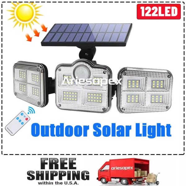 ariesapex 3 Head 50000LM LED Solar Lights Outdoor Waterproof Motion
