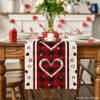 Artoid Mode Buffalo Plaid Love Hearts Valentine's Day Table Runner,