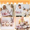 JCD 3Pcs Pink 1+4 Bento Box with Clear Window Bento