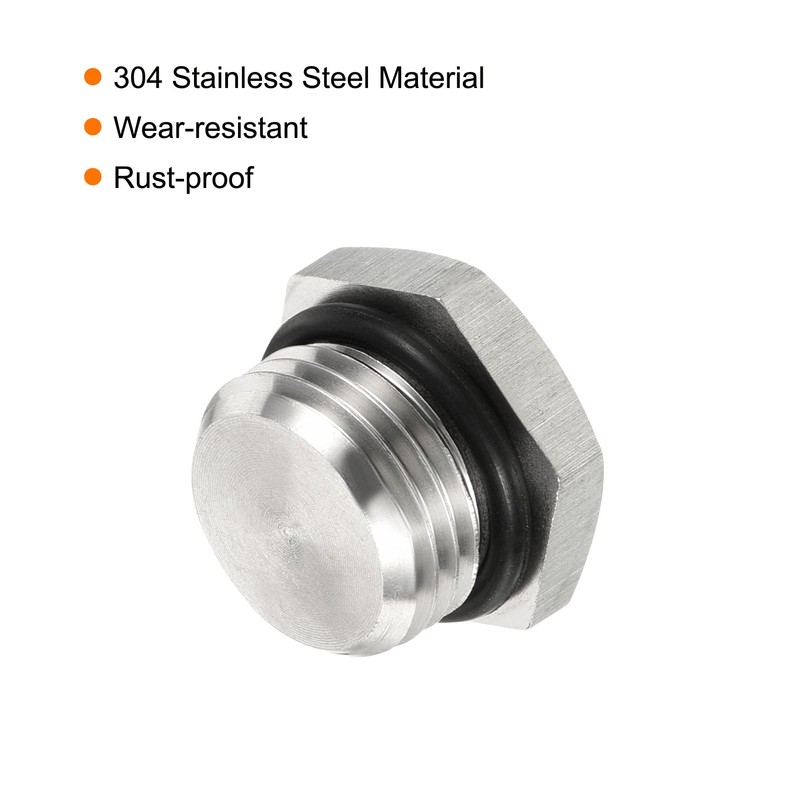 PATIKIL M16x1.5 Male Plug, 1 Pack Waterproof Dustproof 304 Stainless