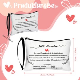 Hestya Best Friend Gift Small Cosmetic Bag Portable Toiletry Bag Make Up Bag with Zip Small Makeup Bag Friendship Gifts for Women Girls Birthday, white black