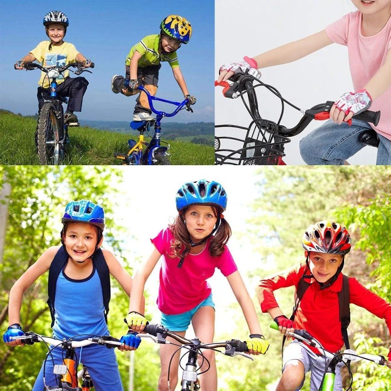 Ruliswong Niños Guante De Ciclismo De Medio Dedo Bicicleta De