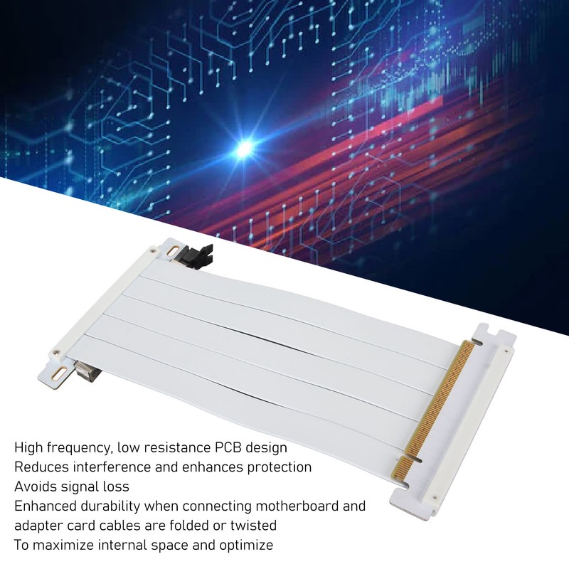 PCIE 4.0 X16 Riser Cable High Speed Flexible Double Sided