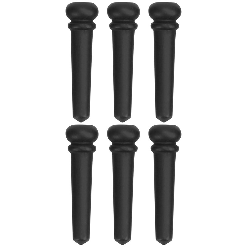 6pcs Ebony Acoustic Guitar Pins Pegs Guitar Parts Replacement Tool