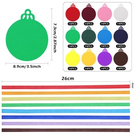 168 Pcs Round Hanging Gift Tags Sign Christmas Tree Blank Labels Ornaments in 12 Colors with 168 Pcs Ribbons