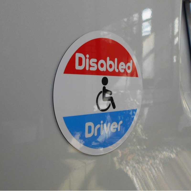 His Master's Print Enameled Sign Car Magnet Disabled Driver Round