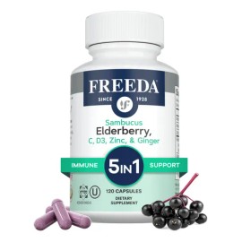 Freeda Saúco 5 En 1 Vitamina C D3 Zinc Jengibre 120 Caps