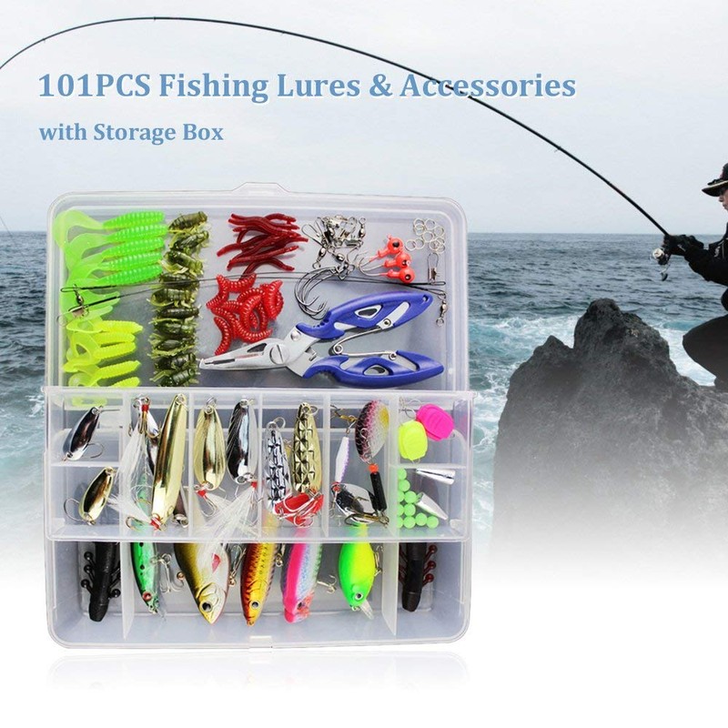 Docooler 73/101 /132/232 Pcs Fishing Lures Mixed Hard Baits Soft