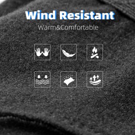 AMRTA Winter Gloves for Kids with 2 Gloves Clips Full Finger Touchscreen Gloves Warm Outdoor Bike Cycling for Boys Girls Youth Children Junior (L, Blue)