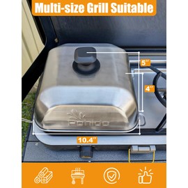 Basting Cover,Griddle Lid,Griddle Dome Cover,Cheese Melting Dome,Stainless Steel Square Basting Cover on Flat Top Grill,Propane Grill,Stove Griddle,Teppanyaki,Essential Kitchen Tool,10"x10"