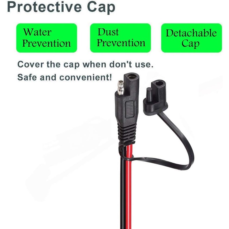 YETOR 10AWG SAE to EC5 Connector Extension Cable,with 15A Protection