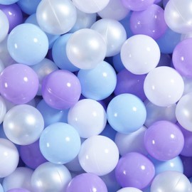 GUESVOT Ball Pit Balls Plastic Balls for Ball Pit BPA Free Plastic Balls Crush and Smash Proof Balls 100pcs 2.2" Set for Toddlers for Play Tent Tunnel (Purple+Blue+White)