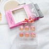 Pink French Tip Press on Toenails for Women, Bow Fake