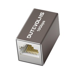 Dutevolns Ethernet Coupler 10Gbps, Expansion Adapter with Aluminum Alloy Shell, Female to Female RJ45 Connector, Ethernet Extender for Cat8 Cat7 Cat6 Cat5 Cable,100m Long Distance Extend, Grey