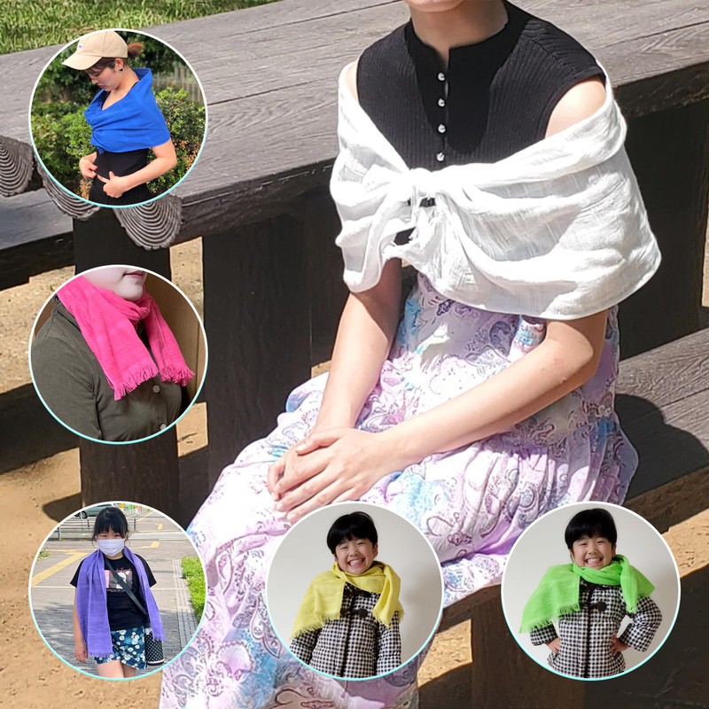 WKG Cotton Scarf, Made in Senshu, Made in Japan, Approx.