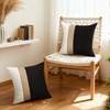 QoBexim Farmhouse Pillow Covers 18x18 Inch Set of 2, Black