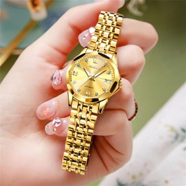 OLEVS Automatic Watch for Women Diamond Self Winding Luxury Elegant Casual Wrist Watch Date Waterproof Luminous