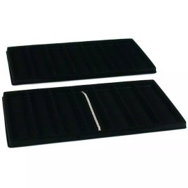 FindingKing 2 Black 7 Compartment Bracelet Display Tray Inserts