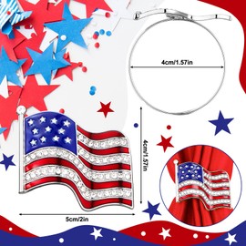 Geiserailie 6 Pieces Patriotic Napkin Rings 4th of July Napkin Ring Holder American Flag Napkin Rings Independence Day Serviette Napkin Ring Holder Napkin Buckle Table Ring for Dinning Table
