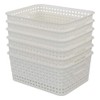 Bringer Set of 6 Plastic Storage Baskets, White Weave Storage
