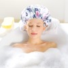 Adorila Large Reusable Shower Caps, Double Layer Elastic Shower Cap