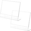 2 Pieces A5 Acrylic Sign Holder, Plastic Display Sign Stands,