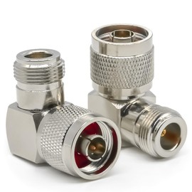 2個 N型 N コネクタ、N タイプ直角アダプタ、N メス - N オスエルボ同軸コネクタ、無線、アンテナ、放送、LMR 用の低損失 N タイプ 90 度アダプタ