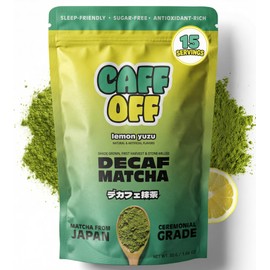 Caff Off Té verde matcha descafeinado en polvo auténtico, descafeinado naturalmente y de grado ceremonial. Matcha en polvo sin cafeína de Japón. A... 